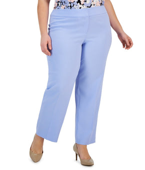 Kasper Stretch Crepe Mid-Rise Ankle Pants Blue Plus Size 18W MSRP $89
