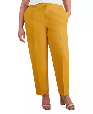 Kasper Mid Rise Straight-Le Butterscotcch DARK YELLOW Plus Size 18W MSRP $89