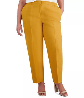 Kasper Mid Rise Straight-Le Butterscotcch YELLOW Plus Size 24W MSRP $89