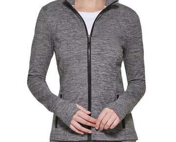 CALVIN KLEIN PERFORMANCE Women's Zip Jacket Gray Black Size L MSRP $80