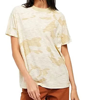 Free People Maybelle T-Shirt Relaxed Camo Sand Beige Camo Size XS MSRP $78