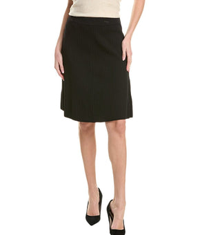 Anne Klein womens Directional Rib Skirt, Size S, Black MSRP $99
