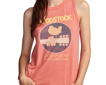 Lucky Brand Womens Woodstock Graphic Prin Calypso Coral Pink Size XS