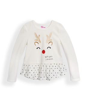 Epic Threads Toddler Girls Seeing Red Long Holiday Shirt Ivory Size 2T
