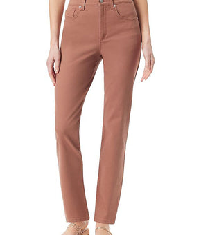 Gloria Vanderbilt Womens S Cotton Straight Leg Pants Brown Size 4