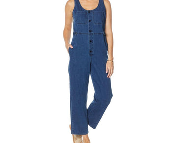 Frayed Denim Baggy Jumpsuit Womens blue Size XS