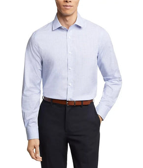 Tommy Hilfiger TH Flex Stretch Dress Shirt Size 17.5x32/33 Blue MSRP $90