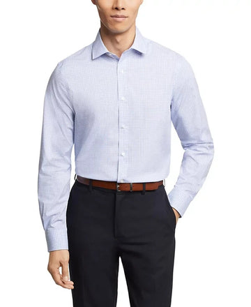 Tommy Hilfiger TH Flex Stretch Dress Shirt Size 17.5x32/33 Blue MSRP $90