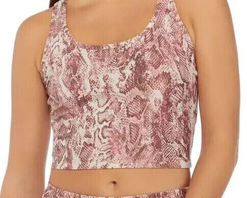 CALVIN KLEIN PERFORMANCE Printed Racerback Cropped Tank Top Pink Size XL $50