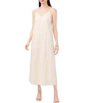 Vince Camuto Women Metallic-Stripes Maxi Dress Ivory Size XXS MSRP $129