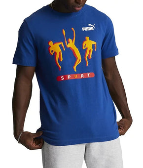 Puma Men's Vintage Sport Regular-Fit Logo Graphic T-Shirt Blue Size 2XL MSRP $25