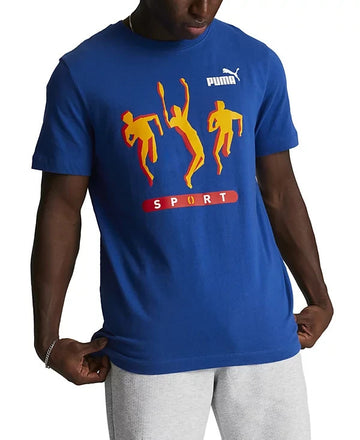 Puma Men's Vintage Sport Regular-Fit Logo Graphic T-Shirt Blue Size 2XL MSRP $25