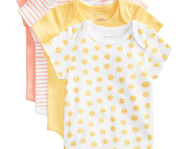 First Impressions Baby Sunshine Cotton 4 Bodysuits Yellow Size 0-3M