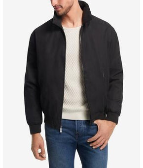 Weatherproof Men's Big & Tall Lightweight Full-Zip Bomber Jacket Black Size 2XLT