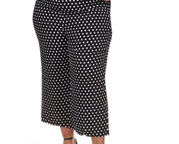 Michael Kors Polka Dot Wide Leg Pants Plus Size 24W Black