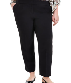 Kasper Womens Plus Pocket Straight Leg Pants Black Size 18W
