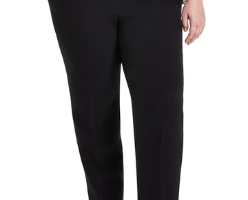 Kasper Womens Plus Pocket Straight Leg Pants Black Size 18W