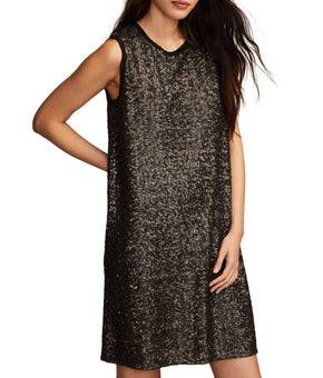Lucky Brand Women's Sequin Shift Mini Dress Black Size XS MSRP $119