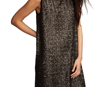 Lucky Brand Women's Sequin Shift Mini Dress Black Size XS MSRP $119