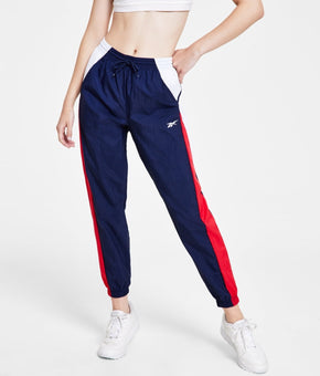 Reebok Women's Vector Woven Track Pants Blue Navy Size XS MSRP $55