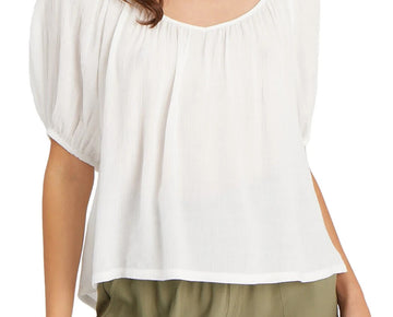 Sanctuary Women's The House Tie-Back Top Blouse White Size XXL MSRP $89