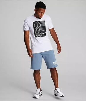 Puma Mens Regular fit Sweat Shorts Fleece Shorts XXL / 10 Blue Solid