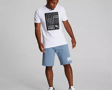 Puma Mens Regular fit Sweat Shorts Fleece Shorts XXL / 10 Blue Solid