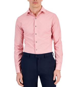 Alfani Mens Slim fit Dress Shirt Medium Size 15-15.5 Long Sleeve Pink Geometric
