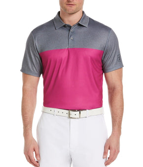 PGA TOUR Men Airflux Colorblock Short-Sleeve Golf Polo Shirt PINK Size M MSRP$62