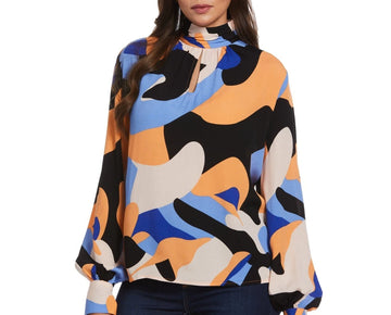 ELLA Rafaella Plus Size Keyhole Long Sleeve Blouse Orange Size 2X MSRP $99