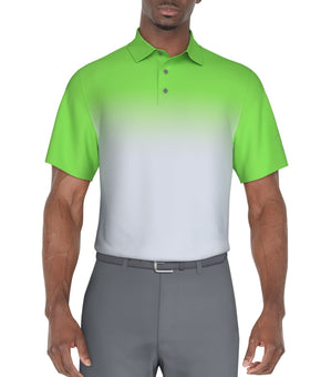 Pga Tour Mens Regular fit Short Sleeve Polo Shirt Size S Green White Ombre
