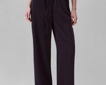 Calvin Klein Women's Wide-Leg Pull-On Pants Black Size L MSRP $89