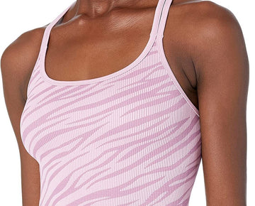 Calvin Klein Performance Women's Zebra Jacquard Low Impact Crop Top Size XS Pink