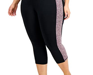 Ideology Womens Black Pocketed Active Wear Capri Leggings Plus Size 1X