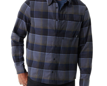 Bass Outdoor Men Regular fit Long Sleeve Button-Up Shirt Large Blue Plaid