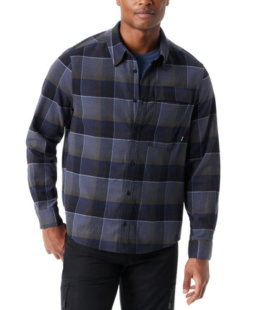 Bass Outdoor Men Regular fit Long Sleeve Button-Up Shirt Large Blue Plaid