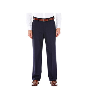 J.m. Haggar Men's Regular Fit Stretch Sharkskin Suit Pants Navy Size 34X30 $100