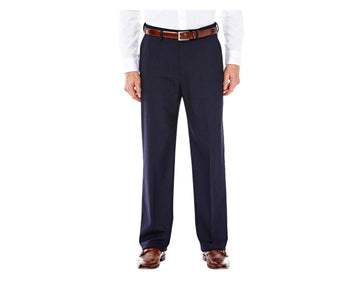 J.m. Haggar Men's Regular Fit Stretch Sharkskin Suit Pants Navy Size 34X30 $100
