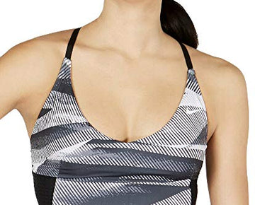 Nike Women's Line Up Printed Cross Swimwear Bikini Top Black White Size XS