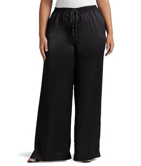 LAUREN Ralph Lauren Plus SizeCharmeuse Wide-Leg Pants Black Size 3X MSRP $165
