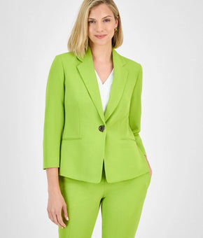 Kasper Women's Toggle Shoulder padding Polyester Jacket Green Petite Size 4 $119