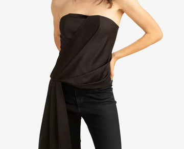 Trina Turk Women s Euphoric Strapless Sash-Side Top black Size 0 MSRP $168