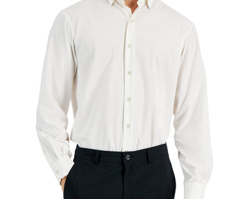 Alfani Men's Regular Fit Travel Ready Solid Dress Shirt, Created for Macy's