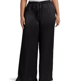 LAUREN Ralph Lauren Charmeuse Wide-Leg Pants Plus Size 2X Black MSRP $165