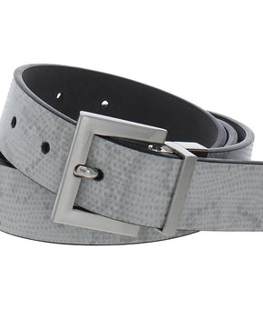 INC Mens Faux-Leather Belt Reversible Grey Black Size M