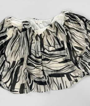 Parker Womens TOP The Adi Rich Black Ivory M MSRP $79