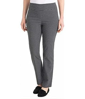 Hilary Radley Pants Womens Size L Black Check Ponte Tummy Control 29 Inseam