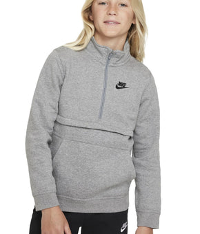 NIKE Big Boys Sportswear Club half Zipper Top Gray Size L MSRP $50