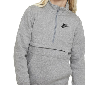 NIKE Big Boys Sportswear Club half Zipper Top Gray Size L MSRP $50