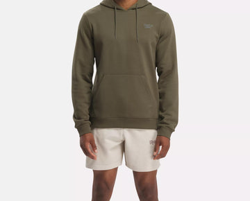 Reebok Identity Fleece Over-the-Head Hoodie Olive Green Size L